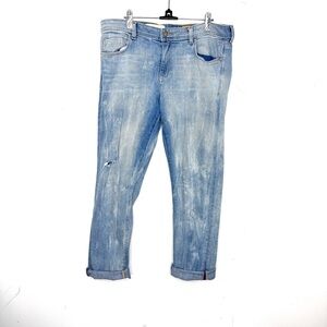 Anthropologie Pilcro Hyphen Mid-Rise Straight Crop Jeans Size 30 Boho Chic